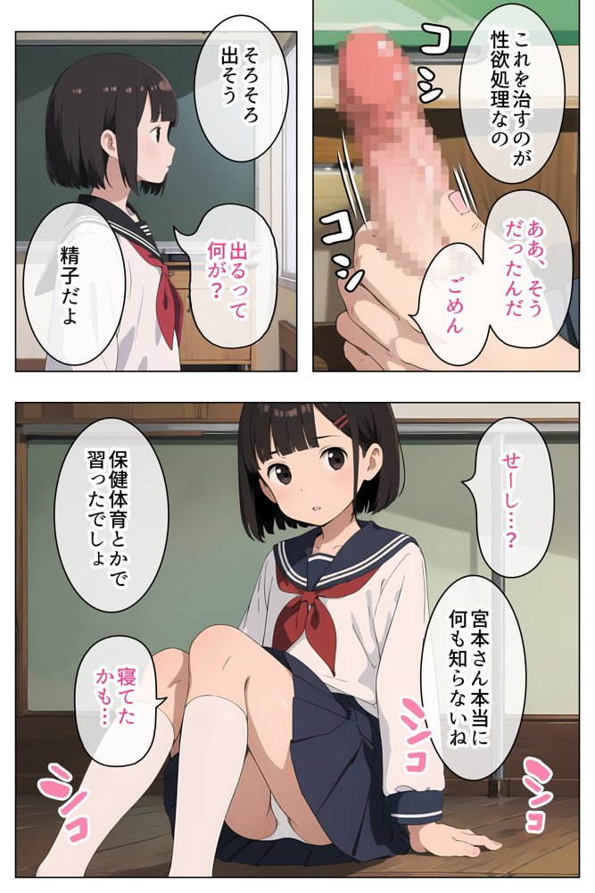 セーラー服で見抜きさせてくれる学校 エロ同人誌画像 016