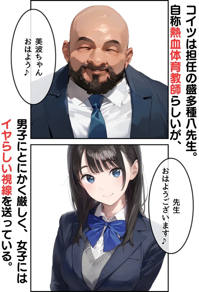 【熱血！種付け先生】少子化対策のため学園一の美少女が種付けおじさんに寝取られた件 エロ同人誌画像 012