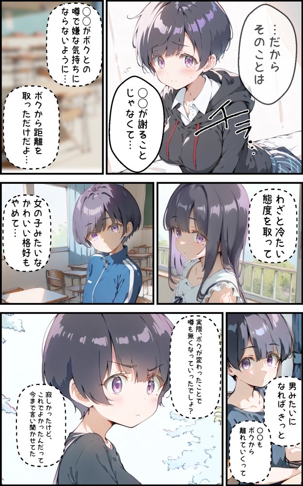 巨乳ボクっ娘幼馴染と甘々初えっち エロ同人誌画像 013