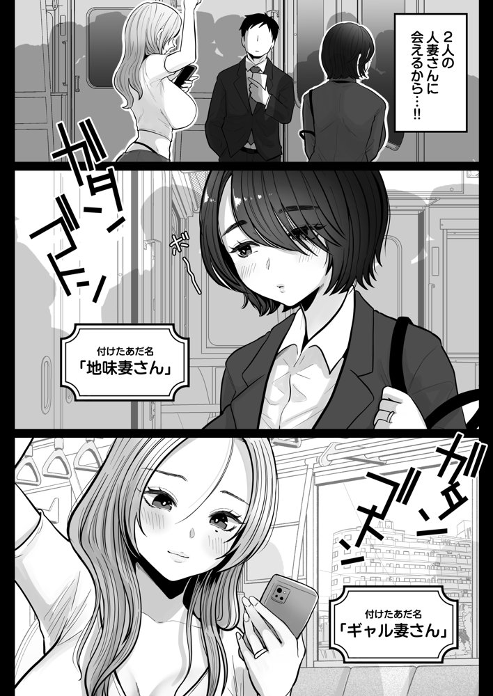 地味妻さんとギャル妻さん、人妻鉄道昇り行（イ）き エロ同人誌画像 004