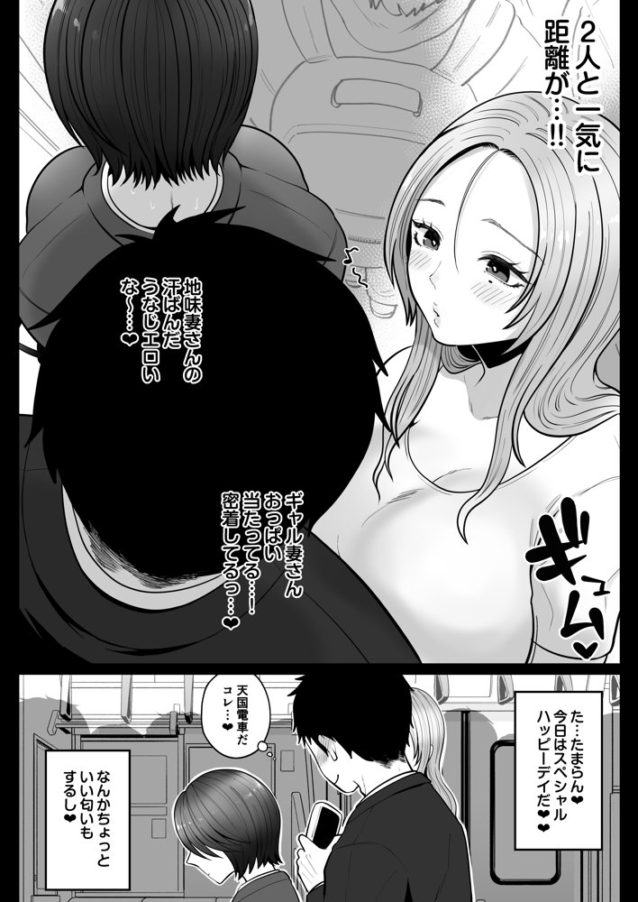 地味妻さんとギャル妻さん、人妻鉄道昇り行（イ）き エロ同人誌画像 009