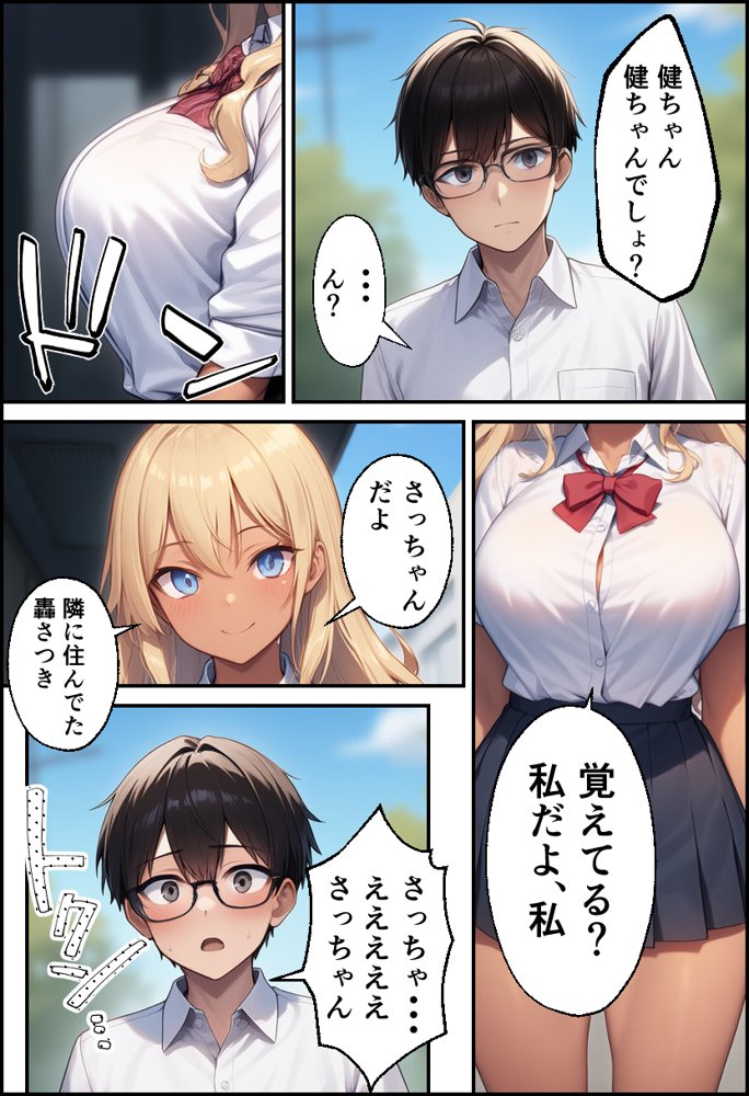幼なじみが巨乳ギャルになっていたので筆おろしさせてもらった エロ同人誌画像 009