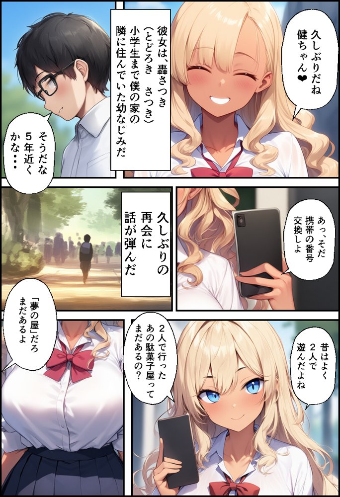 幼なじみが巨乳ギャルになっていたので筆おろしさせてもらった エロ同人誌画像 011