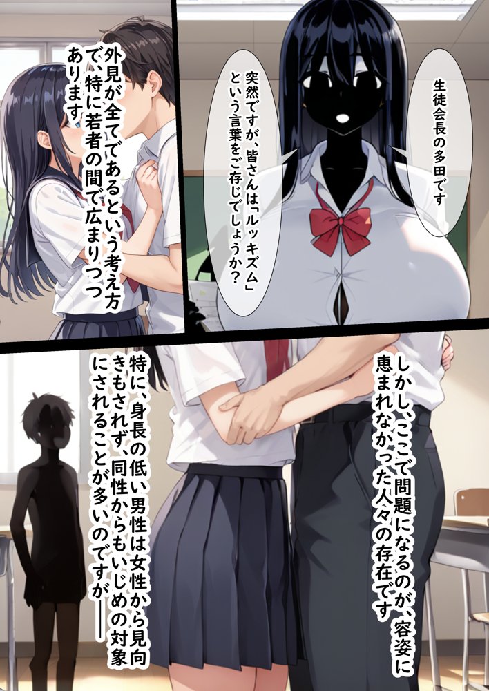 搾精室でデカ女に搾り取られるチビ男 エロ同人誌画像 003