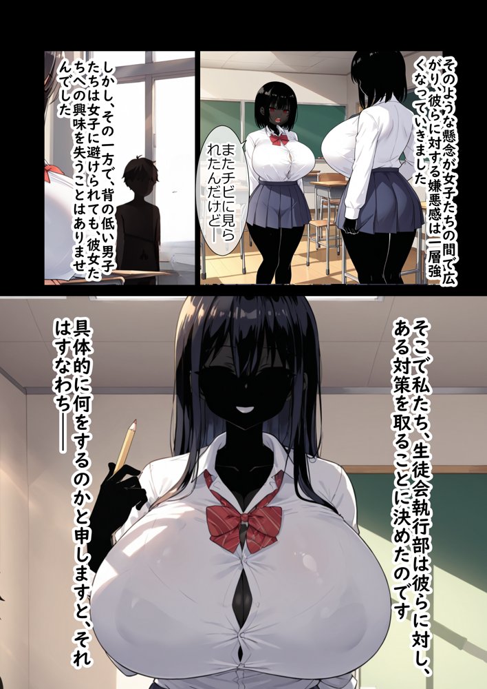 搾精室でデカ女に搾り取られるチビ男 エロ同人誌画像 005