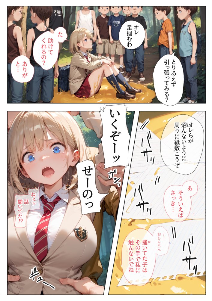 子○のシたことだから -○キの仕掛けたとりもちにJKが引っかかる- エロ同人誌画像 008