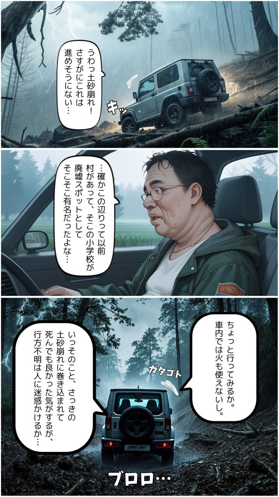 豪雨、廃校舎、家出少女。 エロ同人誌画像 001