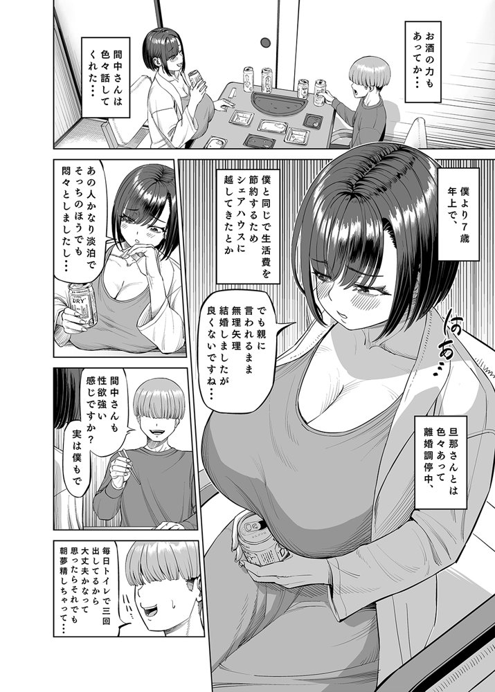 欲求不満なシェアハウスの住人 お互い性欲強いのでそーいう関係になっちゃいましょうか？ エロ同人誌画像 011