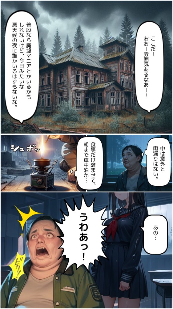 豪雨、廃校舎、家出少女。 エロ同人誌画像 002