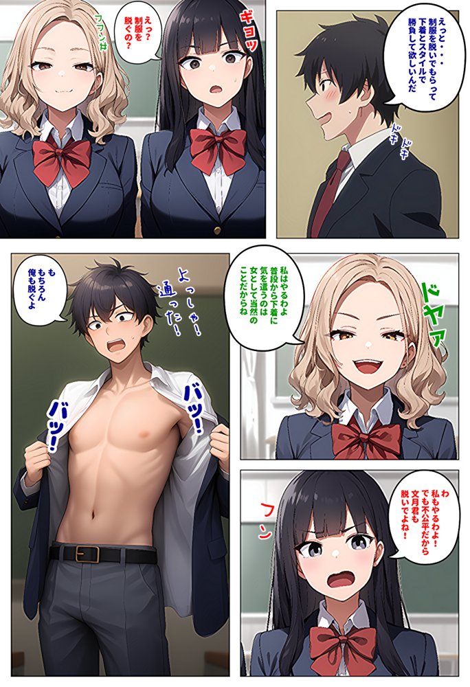 【メッチャエロい作品なので新作セールします】委員長とギャルがセックス勝負を始めたんだが俺が審判をする事になった話 エロ同人誌画像 025