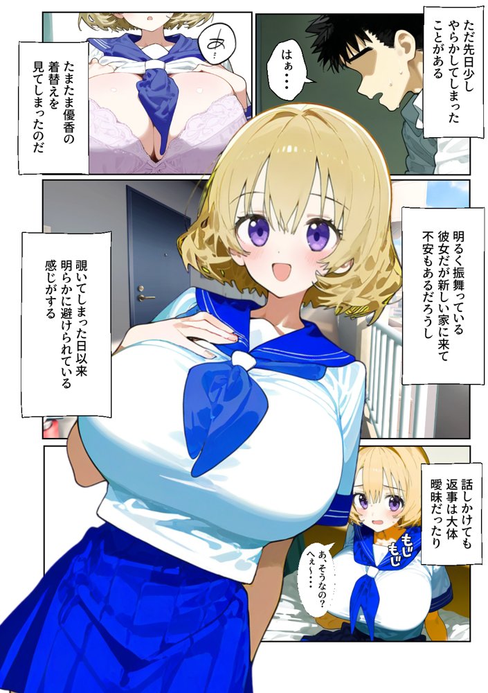 クラスメイトがある日突然家族になったら〜親の再婚で巨乳のクラスメイトと実の家族になってめちゃくちゃセックスする話〜 エロ同人誌画像 003