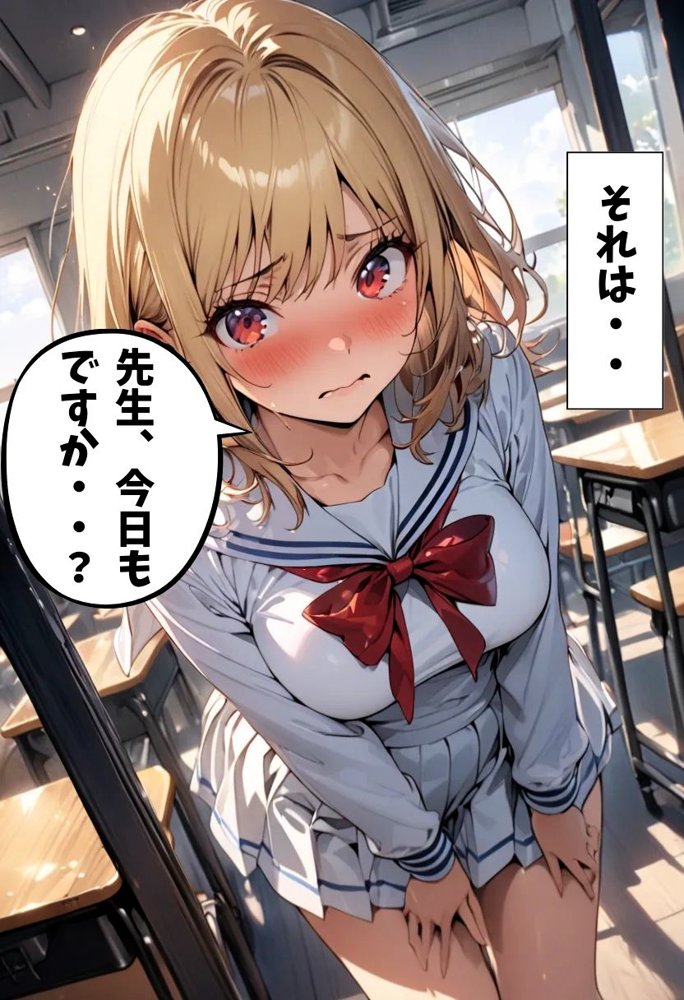 巨乳美少女が先生にマ●コ貸した話 エロ同人誌画像 004
