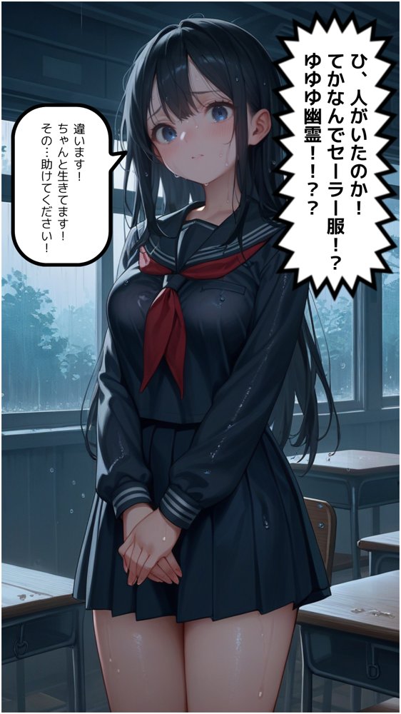 豪雨、廃校舎、家出少女。 エロ同人誌画像 003