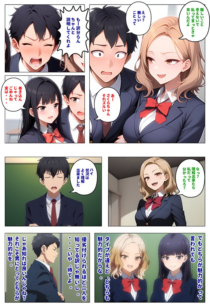 【メッチャエロい作品なので新作セールします】委員長とギャルがセックス勝負を始めたんだが俺が審判をする事になった話 エロ同人誌画像 004