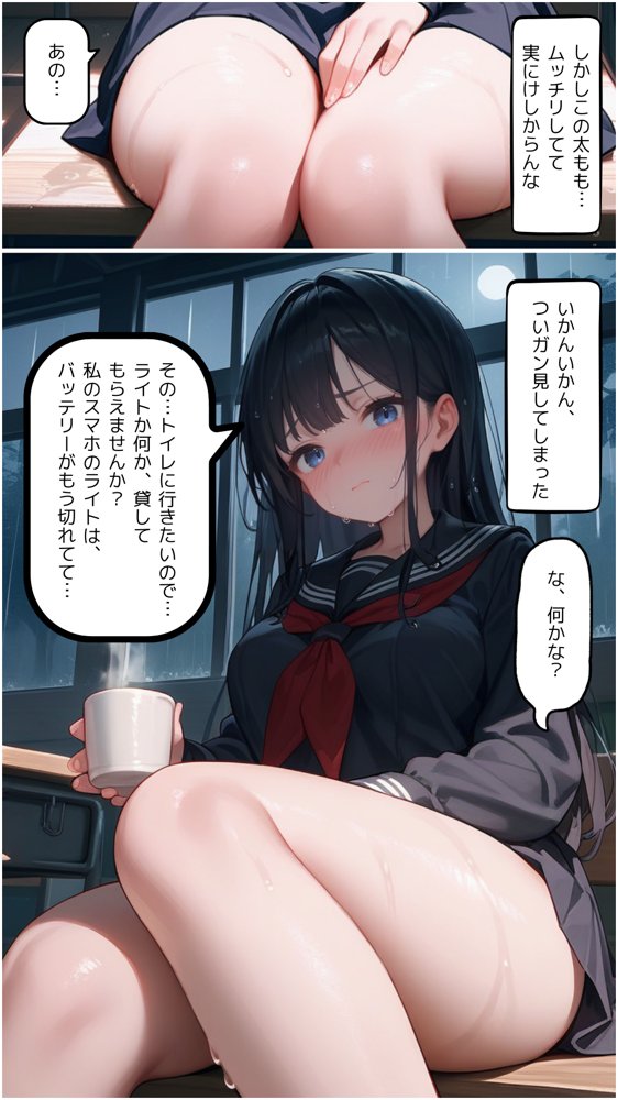豪雨、廃校舎、家出少女。 エロ同人誌画像 005
