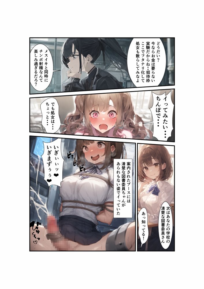 チンポ好きッ娘は機械姦でフタナリ化されて雄の快感を覚えちゃう！アヘ顔から戻れない終わりの始まり エロ同人誌画像 006