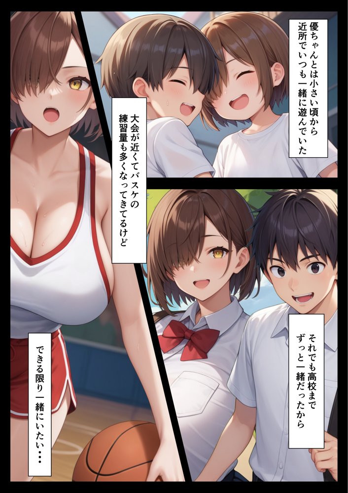 幼馴染のバスケ女子が寝取られる話 エロ同人誌画像 003