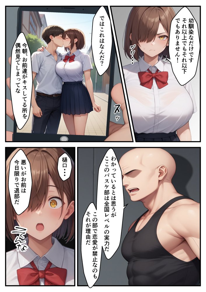 幼馴染のバスケ女子が寝取られる話 エロ同人誌画像 007