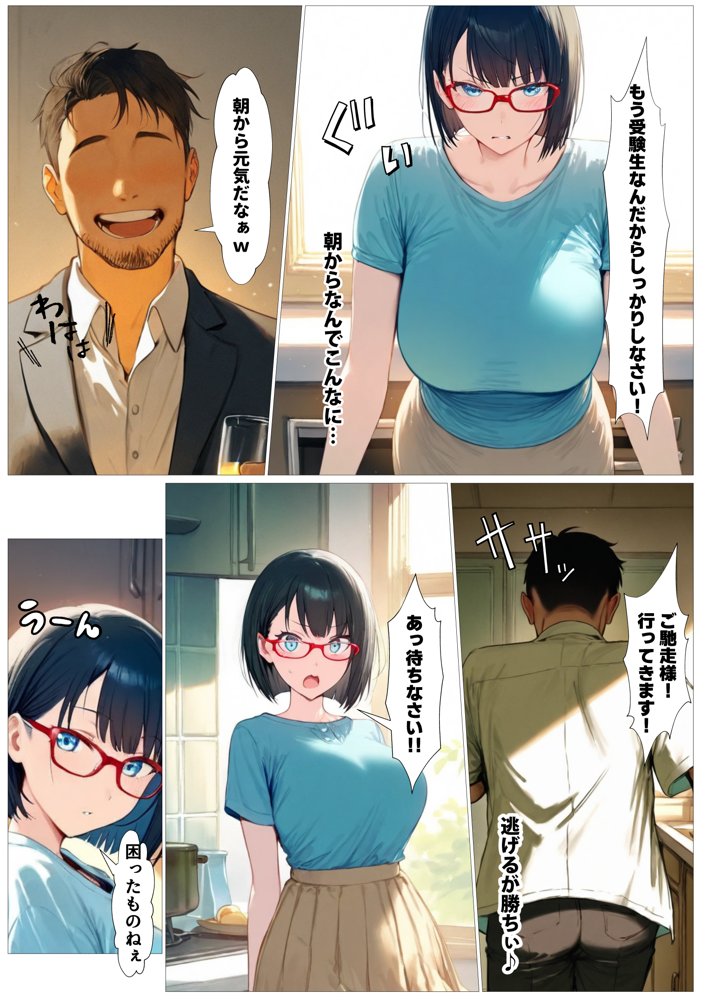 性欲激強ママがデカマラ息子と中出しSEXするのは時間の問題 エロ同人誌画像 009