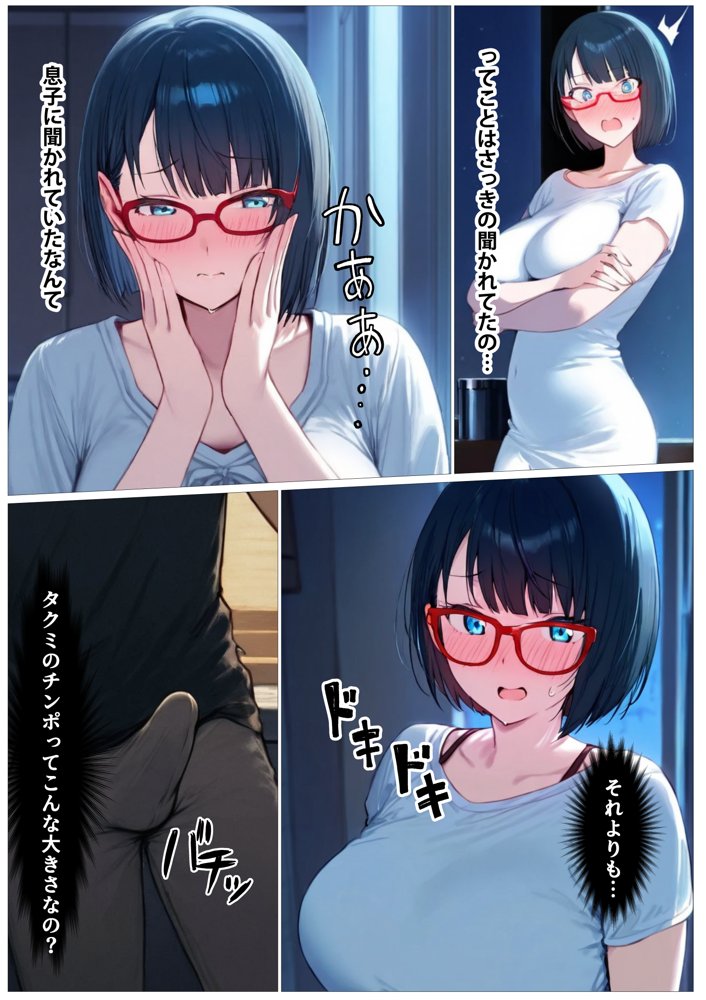 性欲激強ママがデカマラ息子と中出しSEXするのは時間の問題 エロ同人誌画像 020