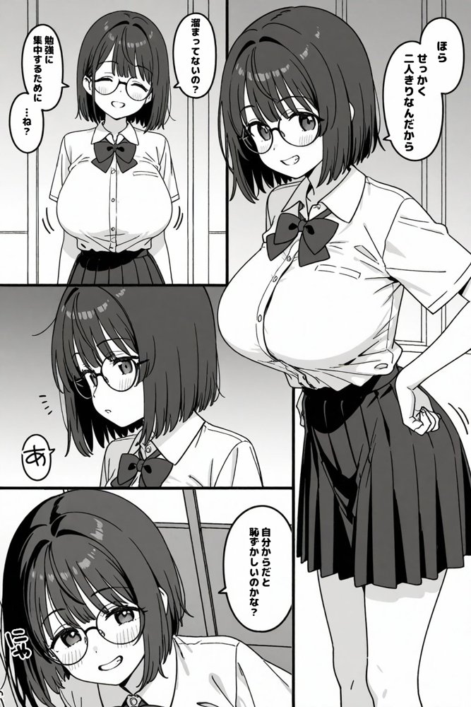 地味委員長の俺しかしらない裏の顔 エロ同人誌画像 002