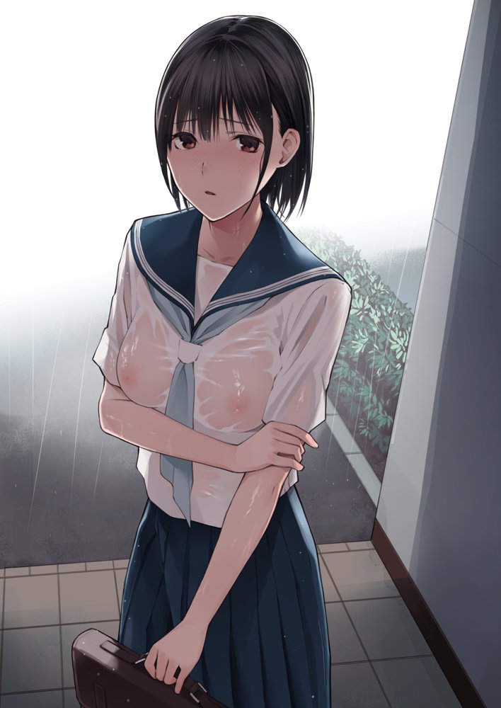 雨の日は、ほんのり乳首 エロ同人誌画像 001