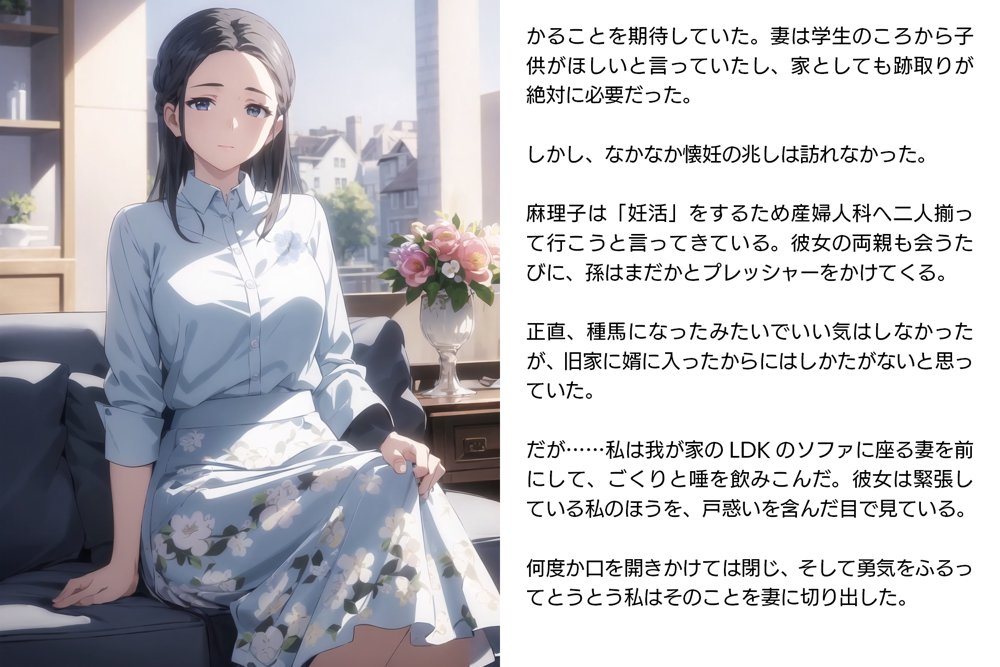 寝取らせ妻・麻理子〜「妊活」のため妻を他人の男に抱かせてみた（CGノベル/NTR） エロ同人誌画像 003