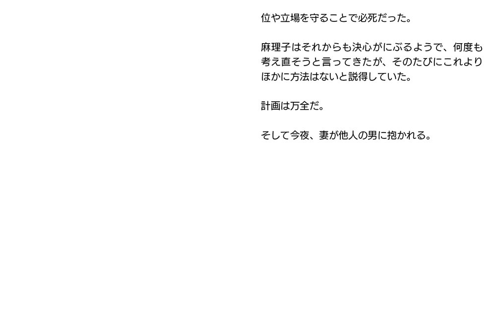 寝取らせ妻・麻理子〜「妊活」のため妻を他人の男に抱かせてみた（CGノベル/NTR） エロ同人誌画像 009