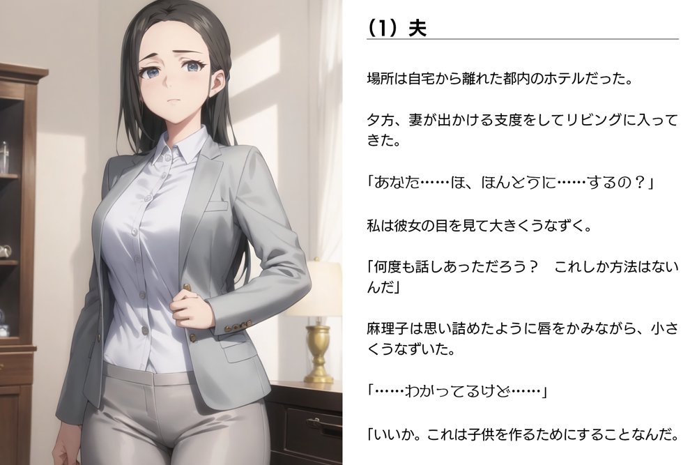 寝取らせ妻・麻理子〜「妊活」のため妻を他人の男に抱かせてみた（CGノベル/NTR） エロ同人誌画像 010