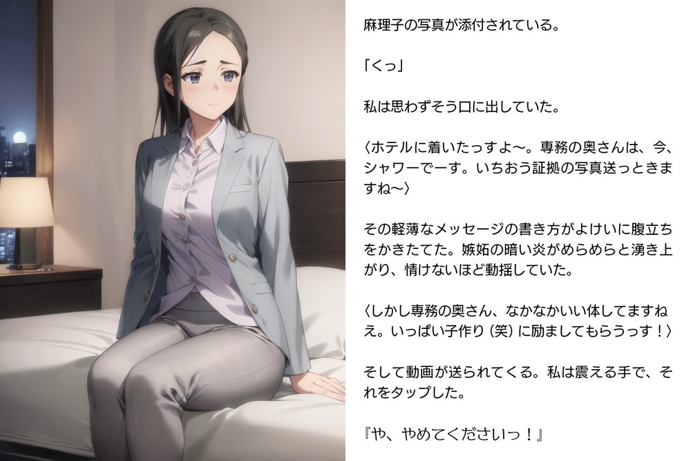 寝取らせ妻・麻理子〜「妊活」のため妻を他人の男に抱かせてみた（CGノベル/NTR） エロ同人誌画像 013