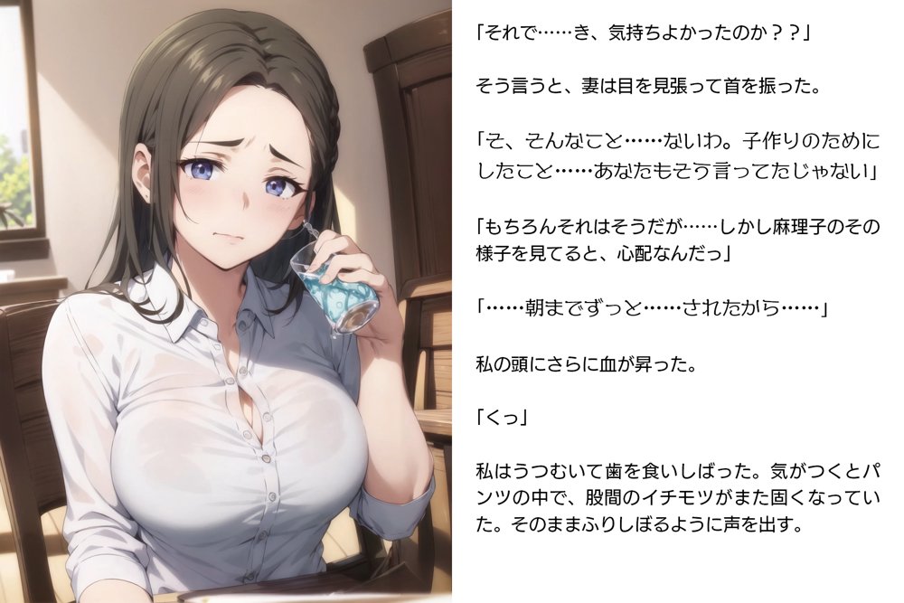 寝取らせ妻・麻理子〜「妊活」のため妻を他人の男に抱かせてみた（CGノベル/NTR） エロ同人誌画像 019