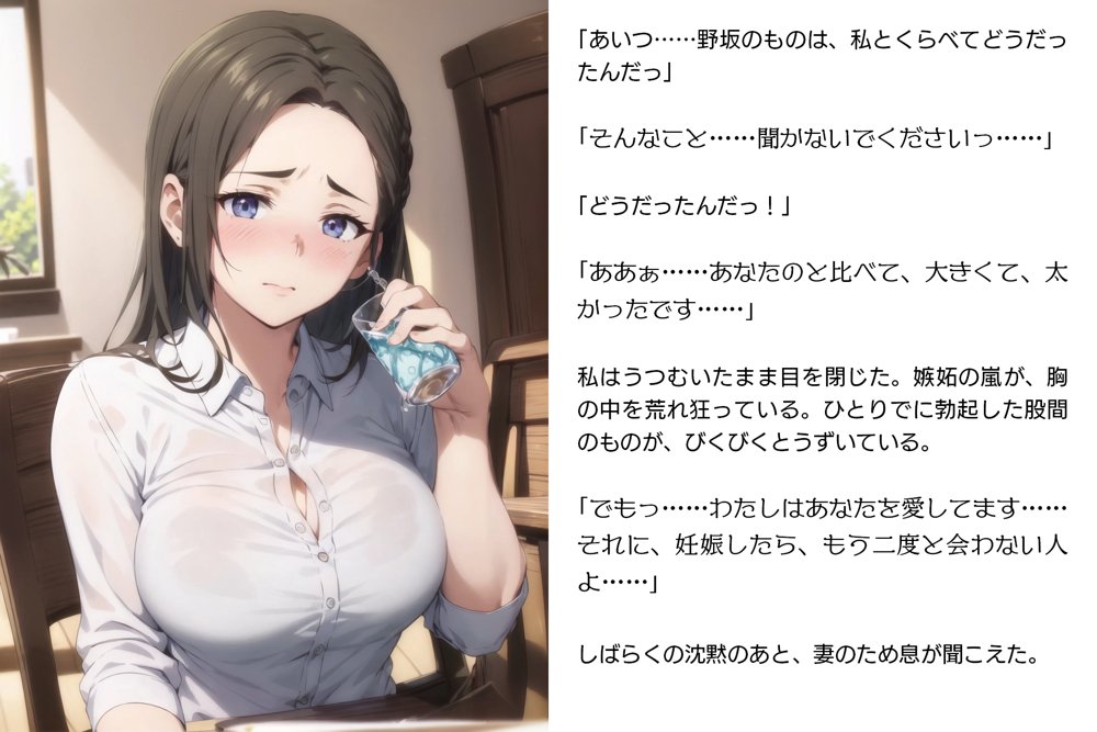 寝取らせ妻・麻理子〜「妊活」のため妻を他人の男に抱かせてみた（CGノベル/NTR） エロ同人誌画像 020
