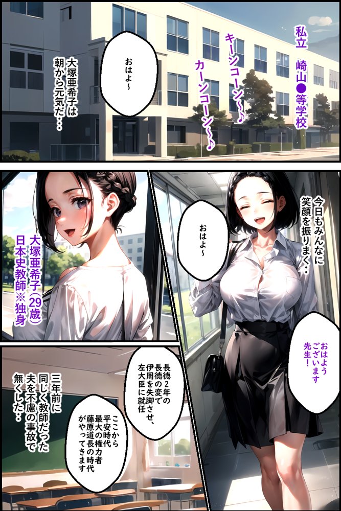 未亡人教師（上巻）大好きな先生が教頭の愛人に堕ちていた件 エロ同人誌画像 004