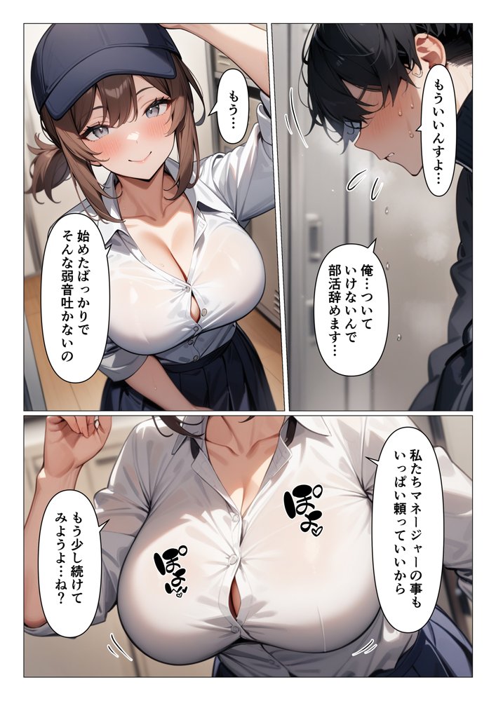 明るい先輩マネージャーにチンポも元気づけてもらうお話 エロ同人誌画像 002