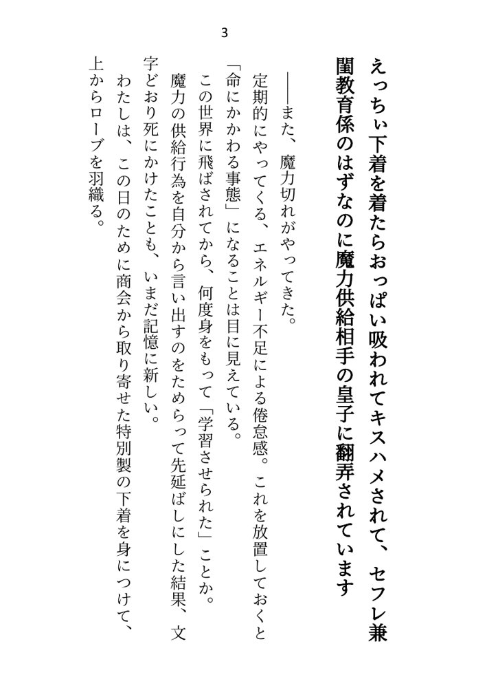 異世界で魔力ゼロのわたしが生き抜くにはセックスによる魔力供給が必要でした〜皇子のセフレ兼閨教育係のはずが逃亡先で熱烈プロポーズされちゃいました〜 エロ同人誌画像 023