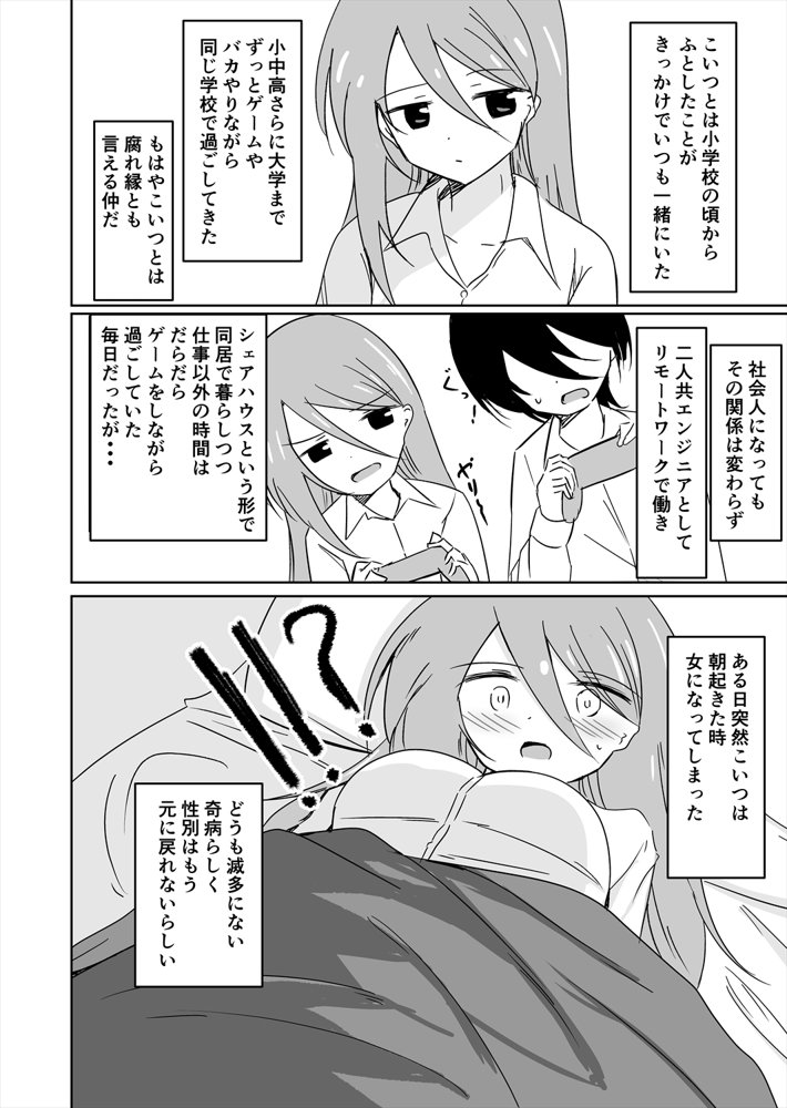 結婚してセックスしなければ出られない部屋に閉じ込められたので女体化した元男の親友と結婚してセックスすることにした エロ同人誌画像 003