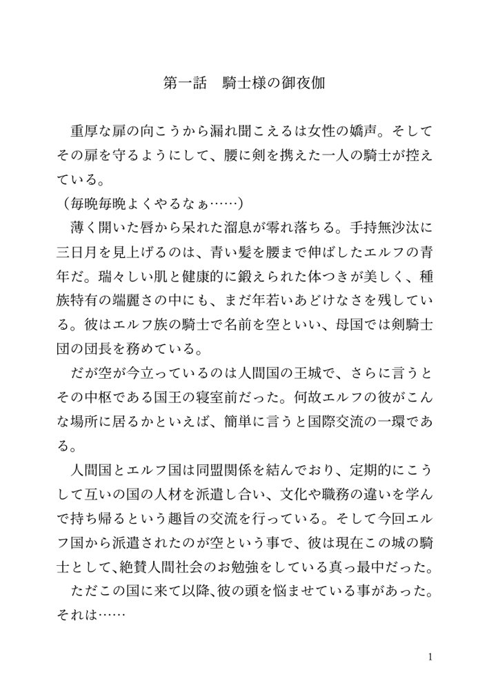 【小説】エルフ騎士様恥辱の御夜伽。絶倫ちんぽに雌伏せん エロ同人誌画像 012