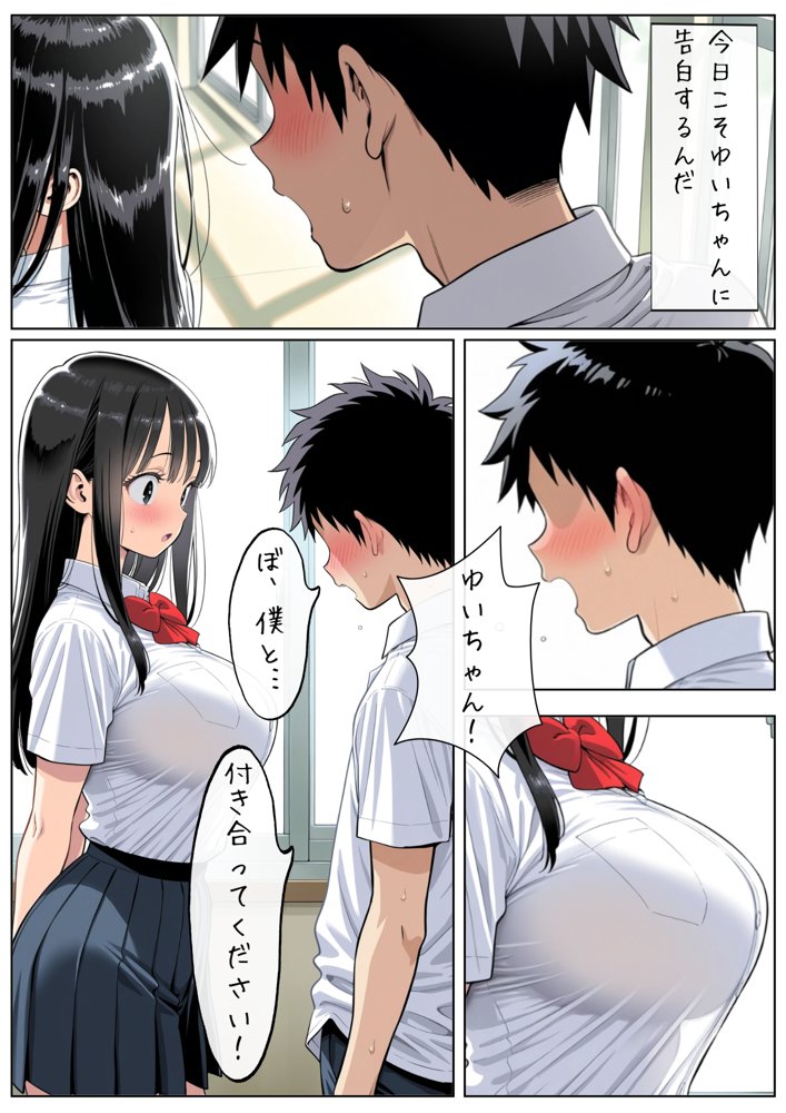 男女交際禁止の学校で隠れて付き合っていたら巨根の先輩にバレて潮吹きアクメさせられた話 エロ同人誌画像 006