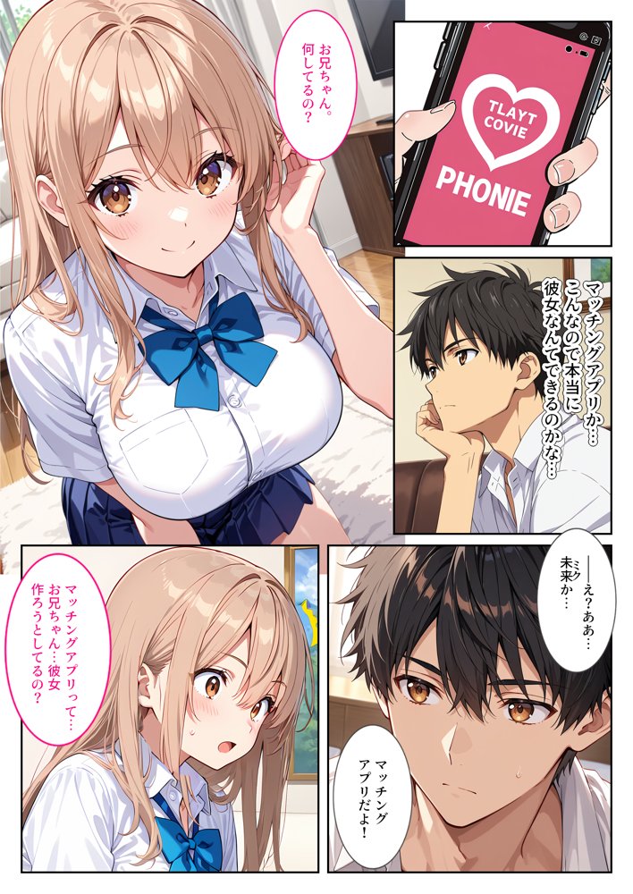 マッチングアプリで現れた爆乳妹に誘惑されて孕ませました！ エロ同人誌画像 002