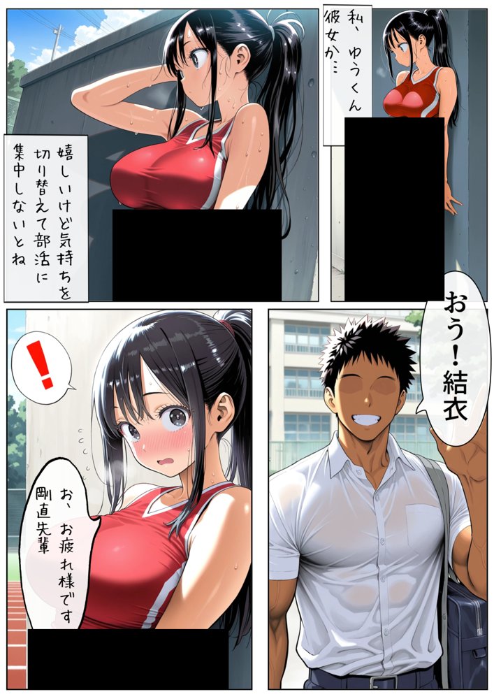 男女交際禁止の学校で隠れて付き合っていたら巨根の先輩にバレて潮吹きアクメさせられた話 エロ同人誌画像 009