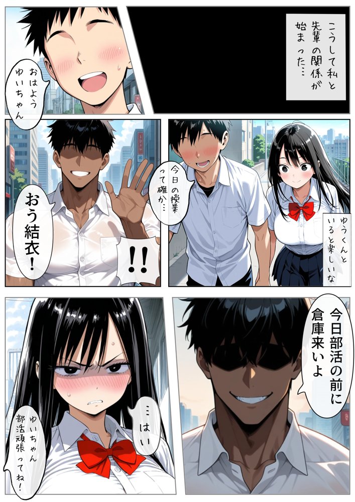 男女交際禁止の学校で隠れて付き合っていたら巨根の先輩にバレて潮吹きアクメさせられた話 エロ同人誌画像 030