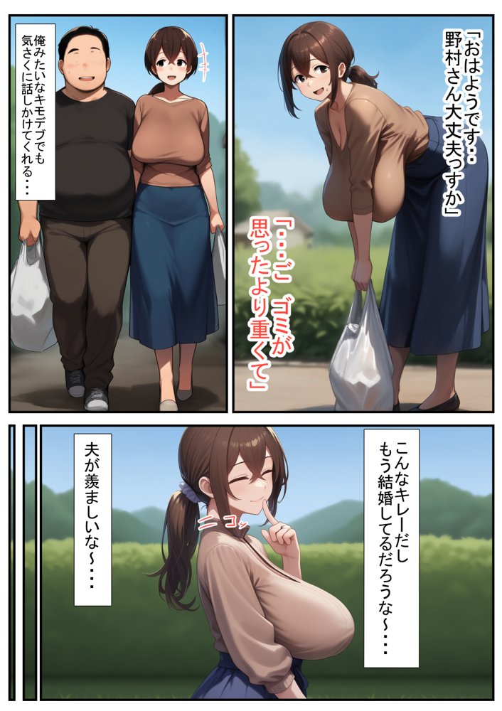 DVで逃げてきた人妻（32）をキモデブ（38）が寝取るそうです。 エロ同人誌画像 002