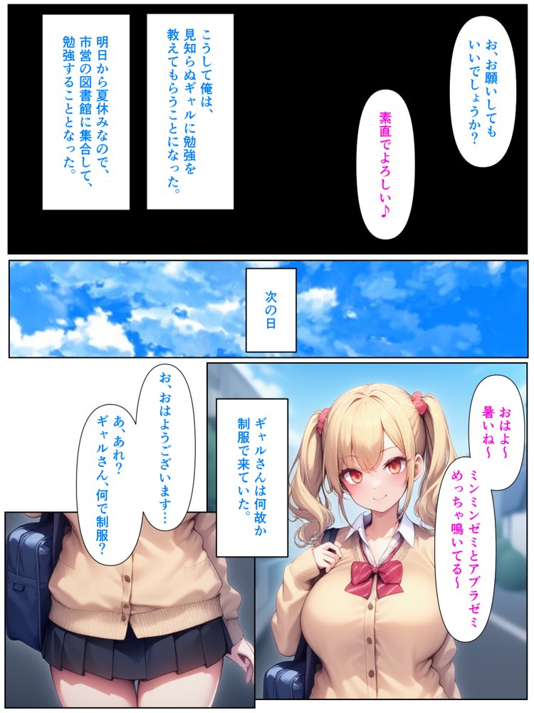 優等生の金髪ツインテの巨乳ギャルさんとラブラブエッチする話 エロ同人誌画像 012