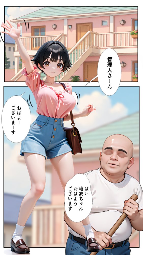 おぢさんに犯られた女〜家賃滞納編 エロ同人誌画像 001