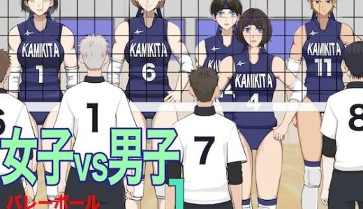 女子vs男子1バレーボール