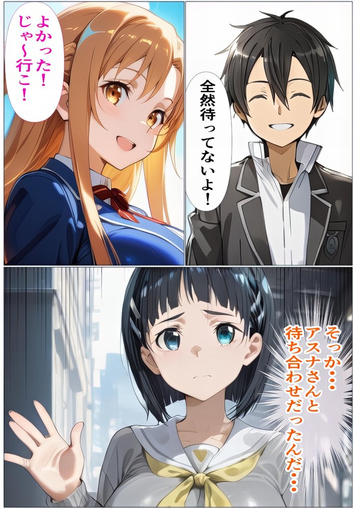 『限定割引』黒の剣士の三角関係〜めちゃくちゃに抱かれたいアスナ・兄のSEXを聞いて発情する直葉〜 エロ同人誌画像 003
