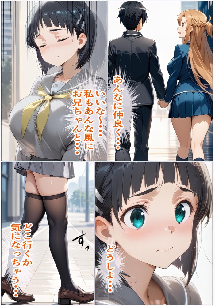 『限定割引』黒の剣士の三角関係〜めちゃくちゃに抱かれたいアスナ・兄のSEXを聞いて発情する直葉〜 エロ同人誌画像 004