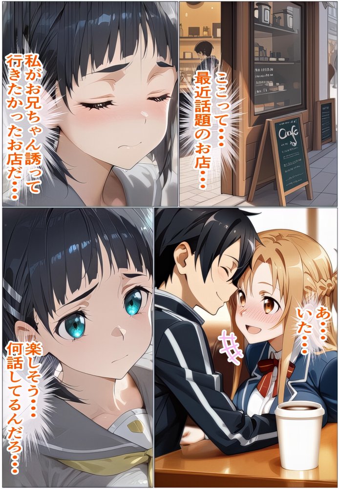 『限定割引』黒の剣士の三角関係〜めちゃくちゃに抱かれたいアスナ・兄のSEXを聞いて発情する直葉〜 エロ同人誌画像 005