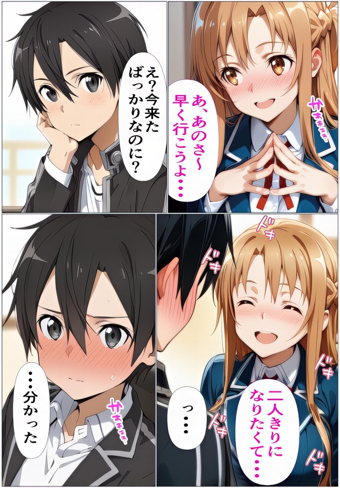 『限定割引』黒の剣士の三角関係〜めちゃくちゃに抱かれたいアスナ・兄のSEXを聞いて発情する直葉〜 エロ同人誌画像 008
