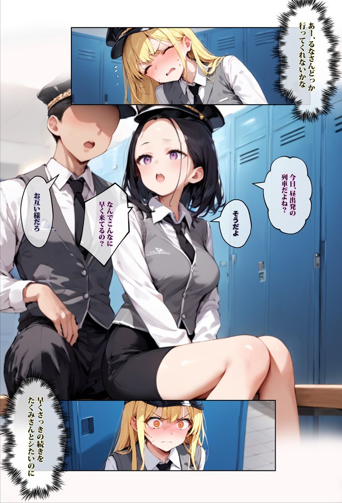 彼女よりエッチが上手い子との浮気SEXを見せてあげた話〜中出し列車で働くビッチ〜 エロ同人誌画像 016